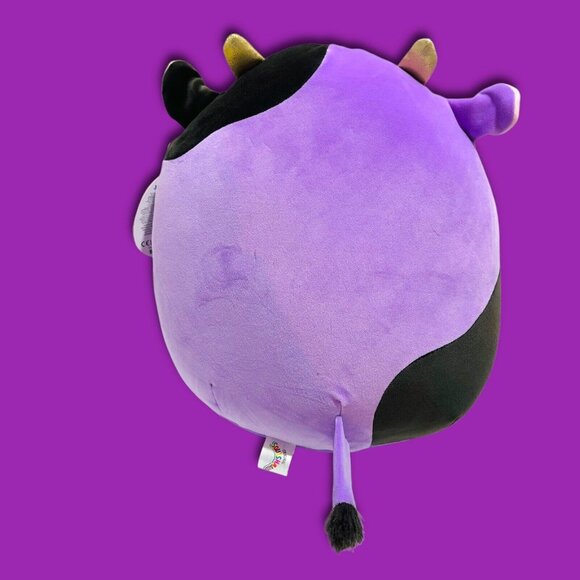 Squishmallow Alexie Purple Black Cow Holding Candy Corn 14 Inch Halloween Plush! - Picture 4 of 10